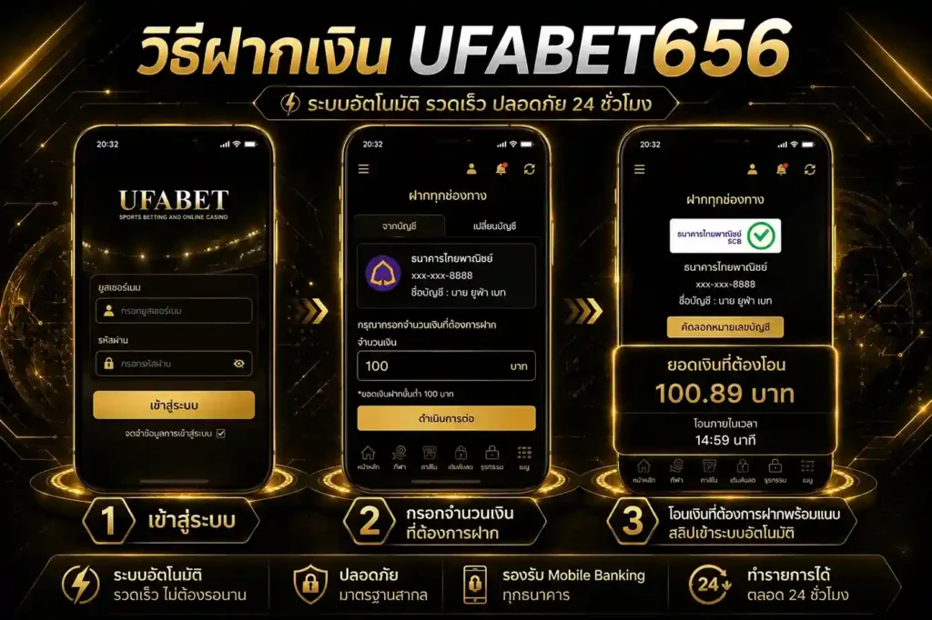 วิธีฝากเงิน UFABET656